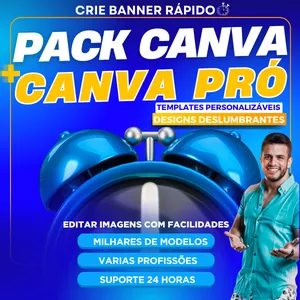 Imagem de capa para o Curso online PACK CANVA + CANVA PRÓ - CRIE BANNER RÁPIDO 