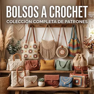 Imagen de portada para Curso online Curso completo de bolsos a crochet + patrones de regalo 🎁