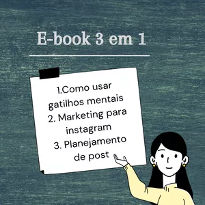 Imagem principal do produto E- book 3 em 1: Como usar gatilhos mentais + Marketing para Instagram + Planejamento de post.