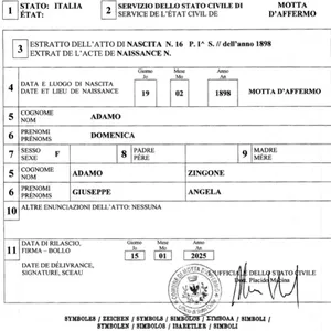 Imagen de portada para Ebook Acta de nacimiento Italiana