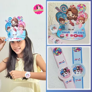 Imagem de capa para o Ebook Viseira mais pulseira  Tema: A Vida com Jesus é Doce! RECANTO DO SABER INFANTIL 