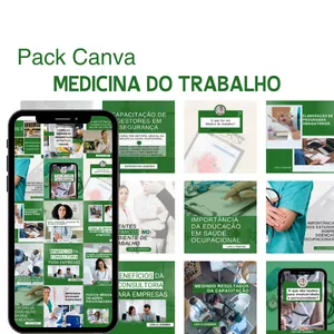 Imagem de capa para o Curso online Pack Canva Medicina do Trabalho