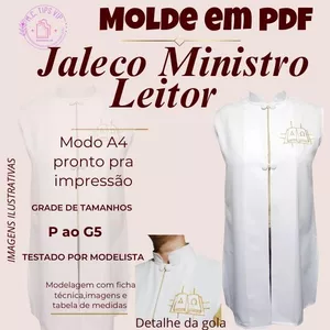 Imagem de capa para o Ebook MOLDE EM PDF_ JALECO MINISTRO LEITOR P AO G5_ID 4417143