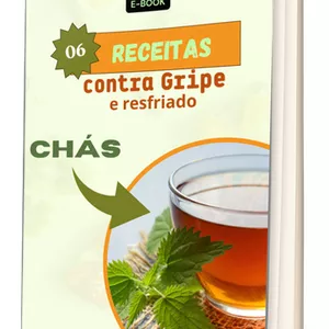 Imagem de capa para o Ebook chás contra gripe e resfriado