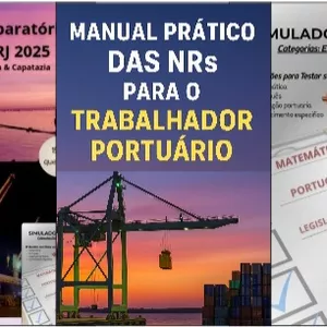 Imagem de capa para o Ebook Curso Preparatório + Simulado OGMO-RJ 2025 + Manual Prático das NRs. 