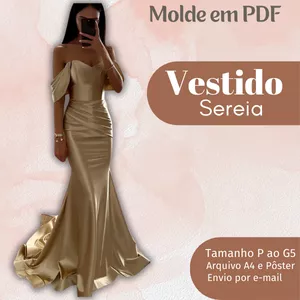 Imagem de capa para o Ebook MOLDE EM PDF VESTIDO SEREIA 