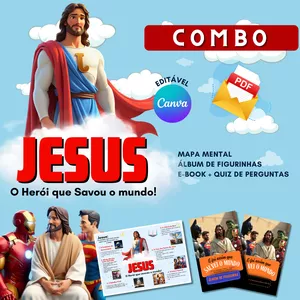 Imagem de capa para o Ebook Combo Jesus o Herói que salvou o mundo PLR