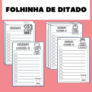 Imagem de capa para o Ebook FOLHINHA PARA DITADO