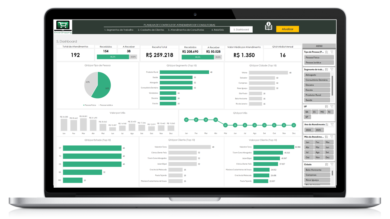 33 - Planilha - Controle de Atendimentos de Consultorias>