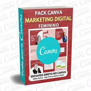 Imagem principal do produto Pack Canva Editável - Marketing Digital Feminino + 5 Kits Bônus
