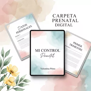 Imagen de portada para Ebook Carpeta Prenatal Premium – Recuerdos, Ecografías y Controles (Editable)