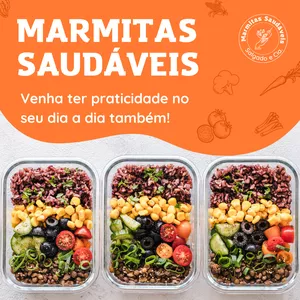 Imagem de capa para o Ebook Receitas de Marmitas Fit Congeladas 