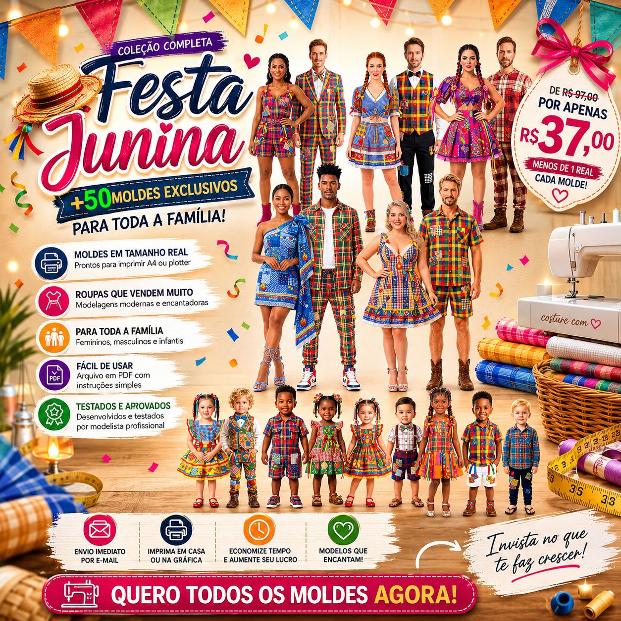 Imagem do curso Moldes PDF Coleção Festa Junina