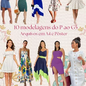 Imagem de capa para o Ebook MOLDES EM PDF COLEÇÃO VESTIDOS DA MODA
