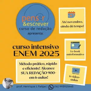 Imagem do curso Curso Intensivo de Redação Enem 2025 Pensar&Escrever 