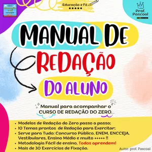 Imagem de capa para o Ebook MANUAL DE REDAÇÃO DO ALUNO - REDAÇÃO DO ZERO PASSO A PASSO (EDUCAÇÃO E FÉ - ENEM E CONCURSOS) 