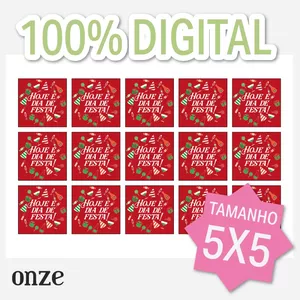 Imagem de capa para o Ebook Adesivos Digitais Hoje é Dia de Festa – Vermelho | Arquivo Imprimível em PDF