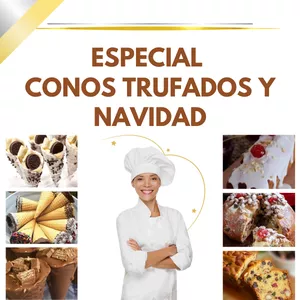 Imagen de portada para Curso online Especial Conos Trufados y Postres Navideños