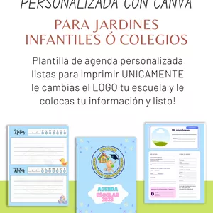 Imagen de portada para Ebook Organización Escolar Simplificada: Personaliza tu Agenda con Nuestra Plantilla Editable en Canva para Colegios y Jardines Infantiles