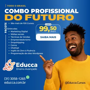 Imagem de capa para o Curso online Educca Cursos - Combo com + 100 Cursos Profissionalizantes
