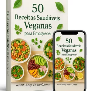Imagem de capa para o Ebook 50 Receitas Saudáveis Veganas para Emagrecer