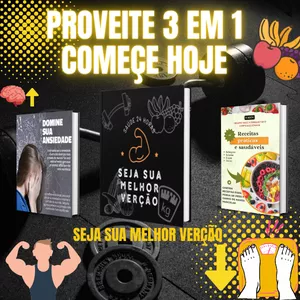 Imagem de capa para o Ebook 3 em 1 melhore sua saúde mental,social e física em um só produto