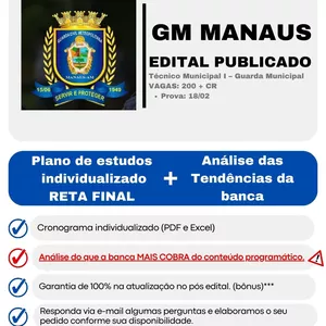 Imagem de capa para o Ebook PLANO DE ESTUDOS E ANÁLISE GM MANAUS 2023/2024