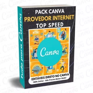 Imagem principal do produto Canva Pack Editável - Provedor Internet Top Speed + 5 Kits Bônus