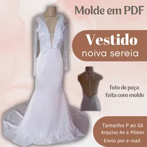 Imagem de capa para o Ebook MOLDE EM PDF VESTIDO NOIVA SEREIA 
