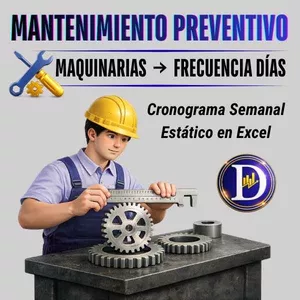 Imagen de portada para Ebook 🛠️ MANTENIMIENTO PREVENTIVO EN EXCEL | Cronograma Semanal Estático⚙️