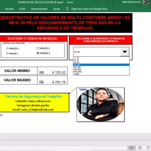 Imagem de capa para o Ebook PLANILHA DE CÁLCULO DE MULTAS CONFORME NR 28