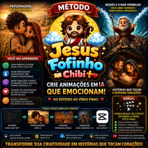 Imagem do curso Método Jesus Fofinho Chibi crie animações em IA que emocionam
