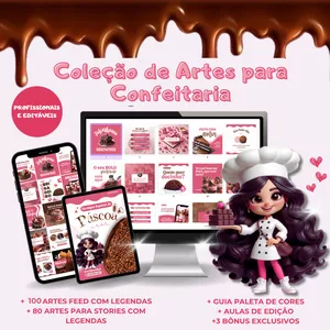 Imagem de capa para o Curso online COLEÇÃO DE ARTES PARA CONFEITARIA