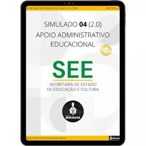 Imagem de capa para o Ebook SIMULADO COMENTADO 04  - APOIO ADMINISTRATIVO EDUCACIONAL 2.0