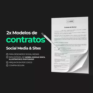 Imagem de capa para o Ebook Modelos Editáveis de Contrato de Prestação de Serviços - Social Media, Web Design e Design