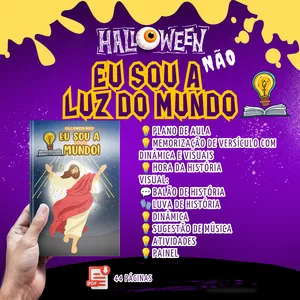 Imagem de capa para o Ebook HALLOWEEN NAO 🚫 EU SOU A LUZ DO MUNDO 📖🕯️
