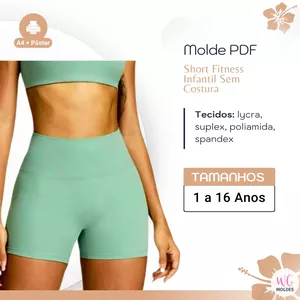 Imagem de capa para o Ebook MOLDE SHORT FITNESS INFANTIL SEM COSTURA