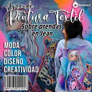 Imagen de portada para Curso online Pintura textil sobre prendas de jeans 