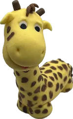 Aprenda a modelar essa Girafa com manchas marrons sorriso leve mais masculino no Curso Meu Primeiro Zoológico - Modele 25 Animais em Pasta Americana