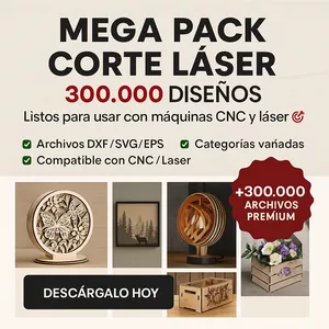 Imagen de portada para Curso online PACK DE RECURSOS PARA CORTE LASER 300.000 DISEÑOS