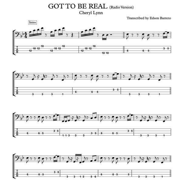 Got To Be Real Cheryl Lynn Bass Score Tab Lesson Edson Renato Vitti Barreto Learn A New Skill Images Icons Pictures Hotmart