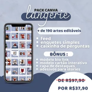 Imagem de capa para o Curso online Pack Canva Lingerie