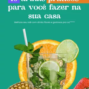 Imagem de capa para o Ebook 10 Drinks práticos para você fazer na sua casa