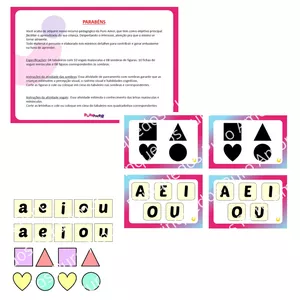 Imagem de capa para o Ebook Atividade sombras de forma geométrica e vogais maiúsculas e minúsculas 