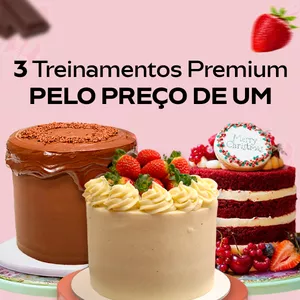Imagem de capa para o Curso online Combo 3 em 1: Devil's Cake + Bolo de Morango + Red Velvet