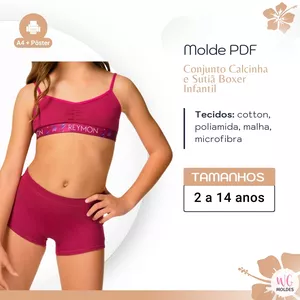 Imagem de capa para o Ebook MOLDE CONJUNTO CALCINHA E SUTIÃ BOXER INFANTIL