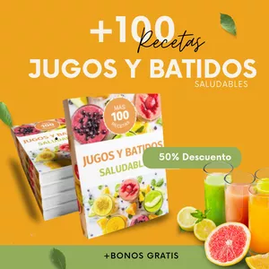 Imagen de portada para Ebook +100 Recetas de Jugos y Batidos Saludables 