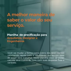 Imagem de capa para o Ebook Planilha  de precificação para Arquitetos, Designer e Engenheiros