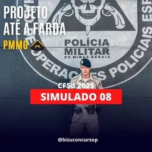 Imagem de capa para o Ebook SIMULADO 08 PÓS-EDITAL CFSd PMMG 2025
