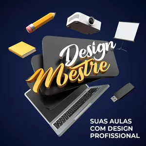 Imagem de capa para o Curso online Design Mestre - Material de aulas editável profissional em PowerPoint para professor